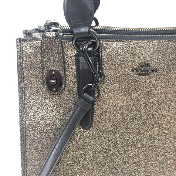 - SOLD - Coach Bronze Pebble Leather Tote - Picture 6 of 8